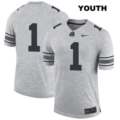 Youth NCAA Ohio State Buckeyes Jeffrey Okudah #1 College Stitched No Name Authentic Nike Gray Football Jersey EZ20L61IR